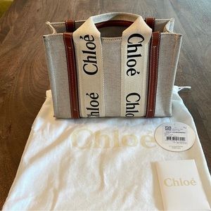 Chloe Woody Small Eco Linen Tote Bag 🤎